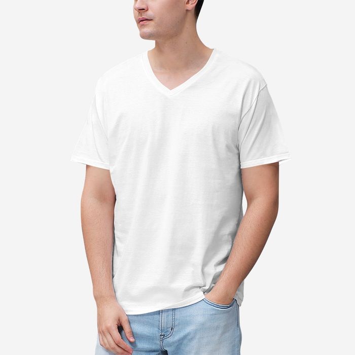 Men's 100% Cotton V‑Neck T‑shirt detail 1