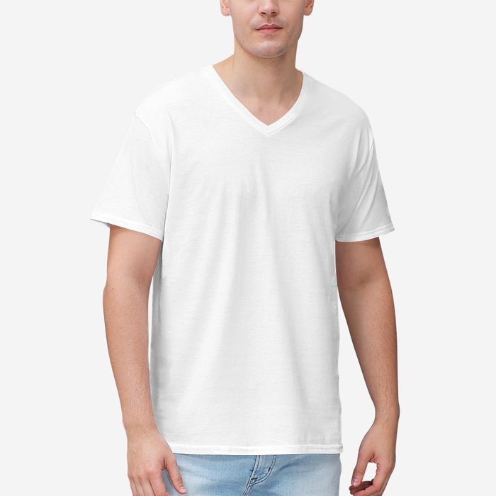 Men's 100% Cotton V‑Neck T‑shirt detail 2