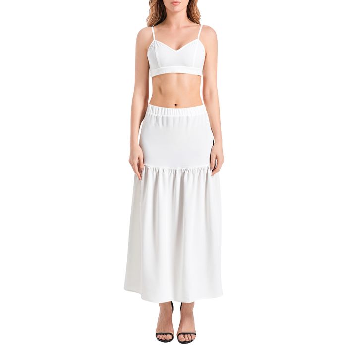 Bralette Top and High Slit Thigh Skirt Set