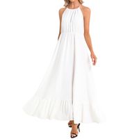 Ruffle Hem Halter Neck Maxi Dress 1