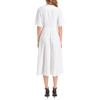Short Sleeve Waist Folding Midi Dress 4