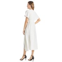 Flutter Sleeve Drawstring Waist Flared Dress 4