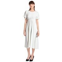 Short Sleeve Shirred Waist Midi Dress 2