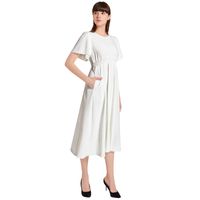 Short Sleeve Shirred Waist Midi Dress 3