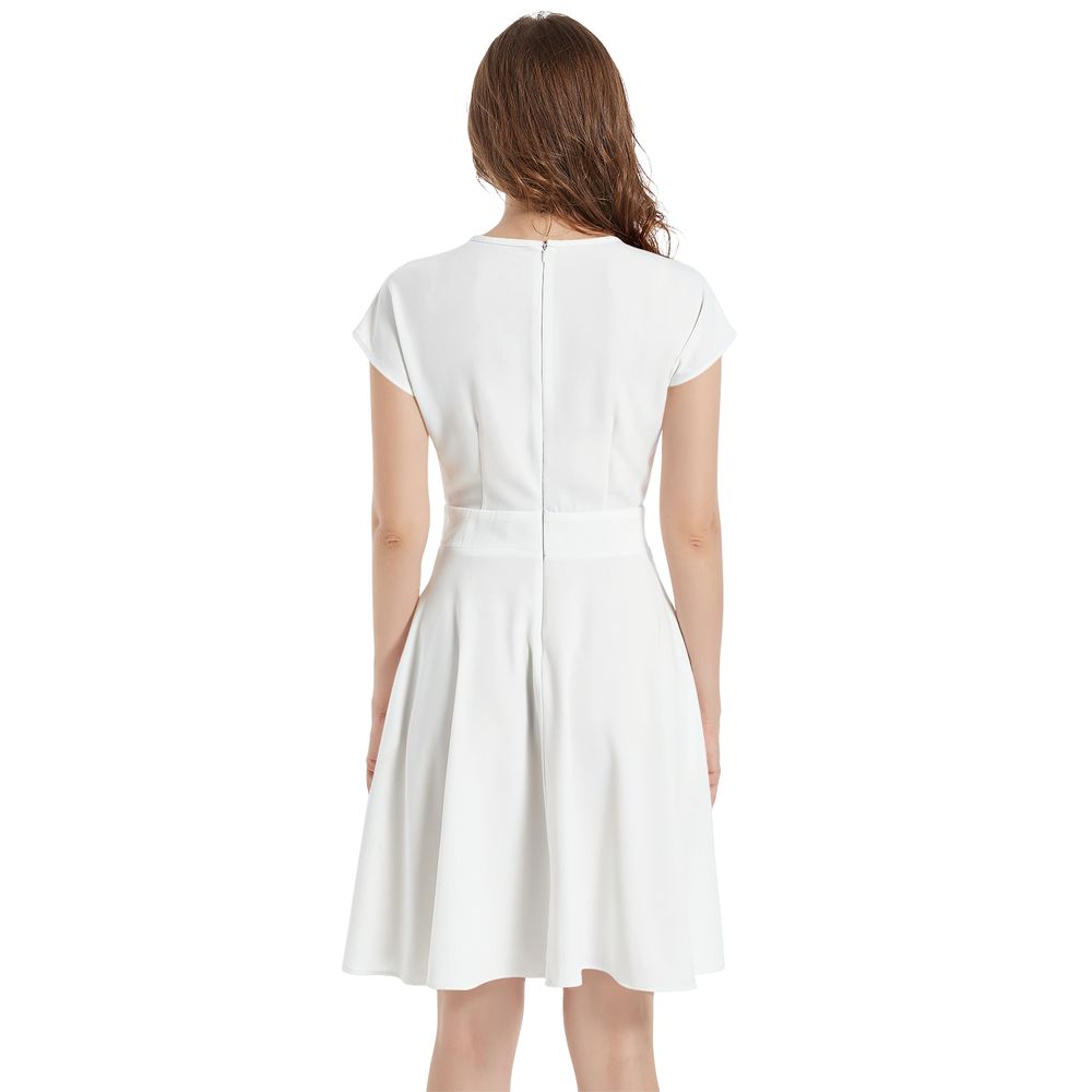 Short Sleeve  Casual A-Line Midi Dress 4