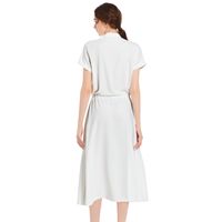 Drawstring Waist A-line Flared Midi Dress 4