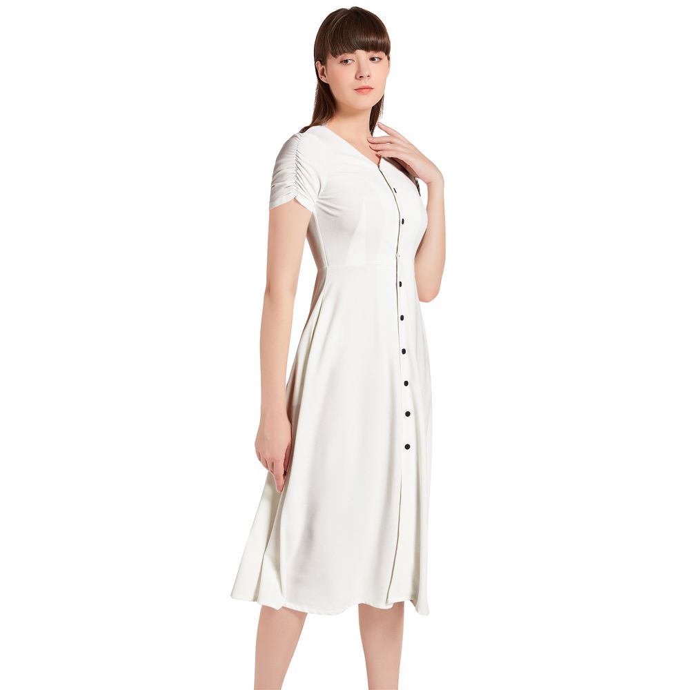 Puff Sleeve Button Through Dress 3