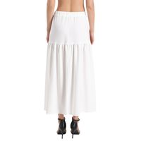 Elastic Waist Ruffle Slit Hem Skirt 4