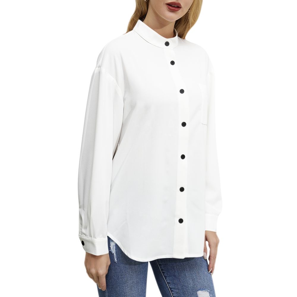 Long Sleeve Button Up Casual Shirt Top 3