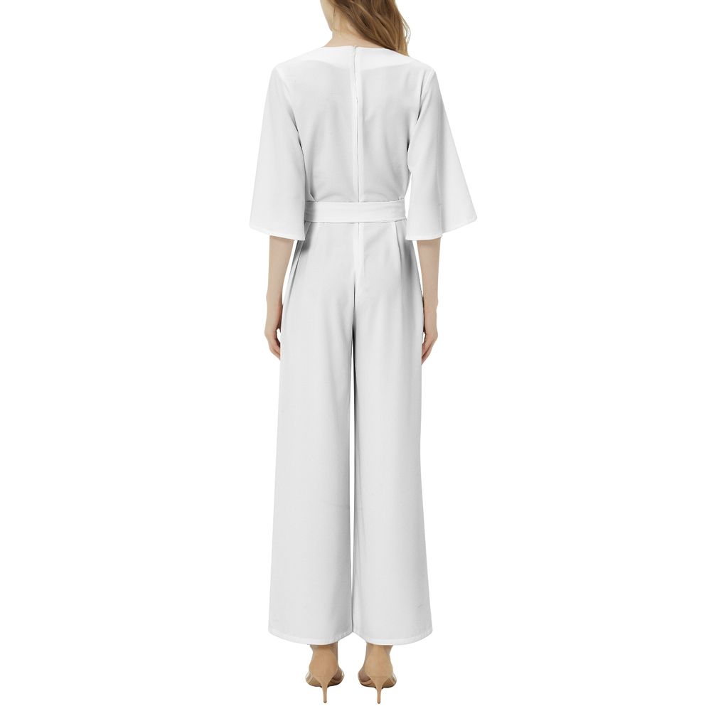 Dolman Sleeve Belted Wide Leg Jumpsuit 4