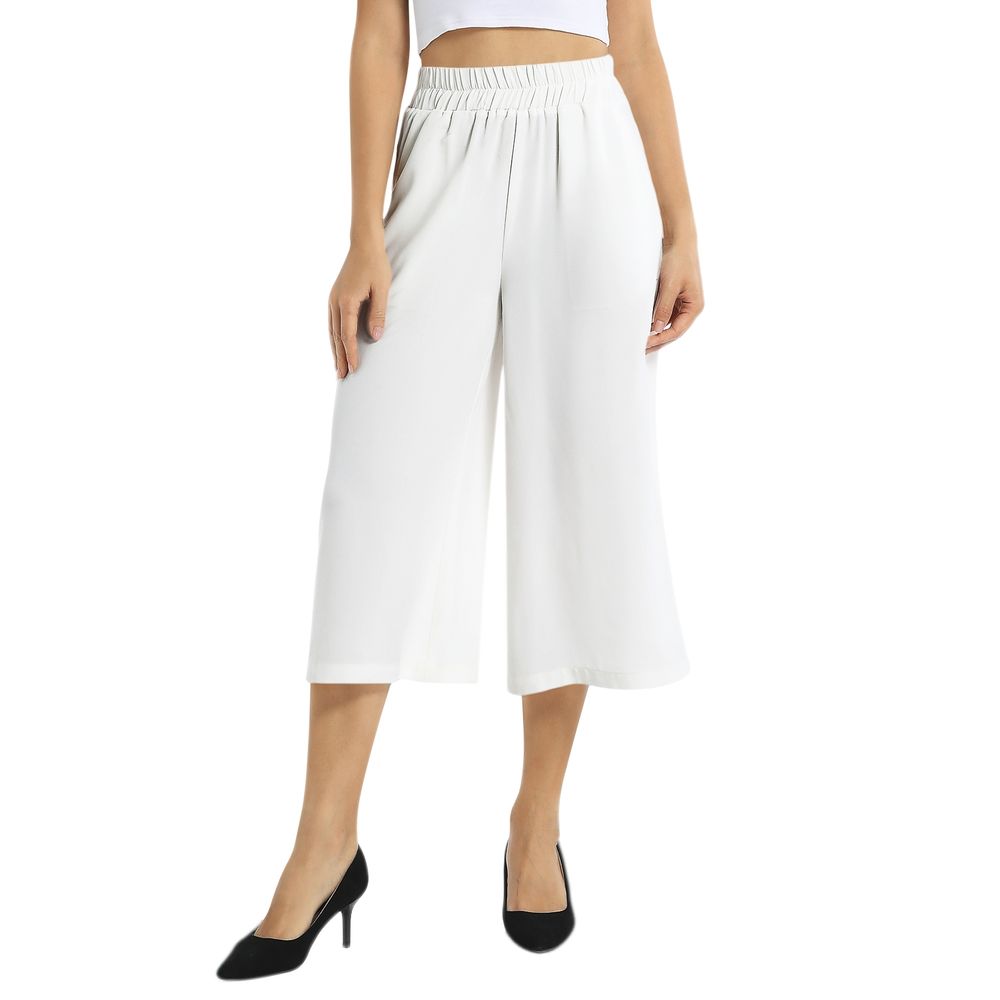 Elastic Waist Capris Wide Leg Pant | Printy6