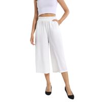 Elastic Waist Capris Wide Leg Pant 2