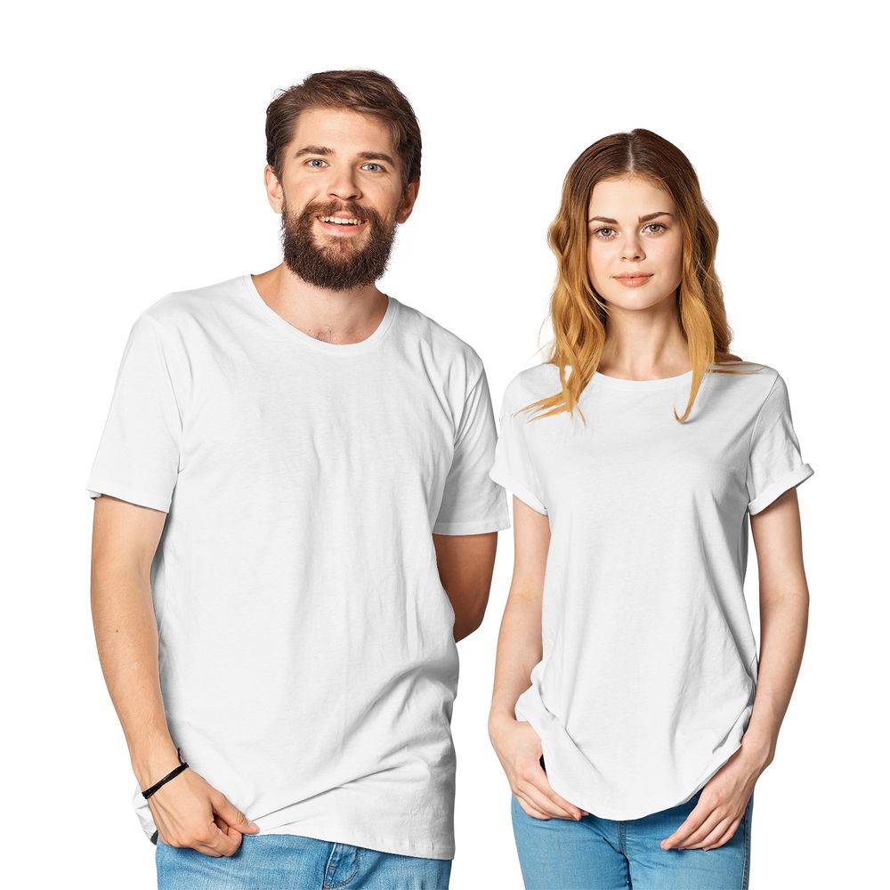 Couple's Crew Neck Cotton Jersey T-Shirt 1