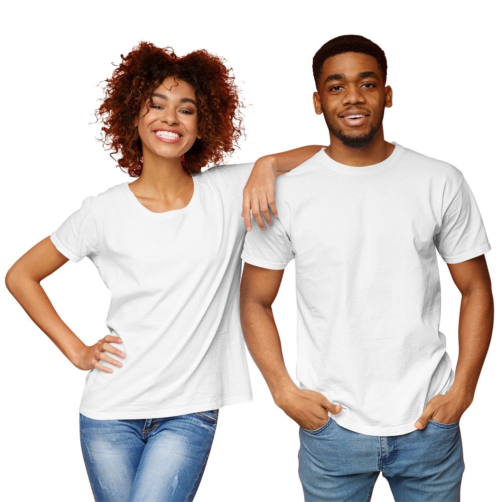 Couple's Crew Neck Cotton Jersey T-Shirt 1