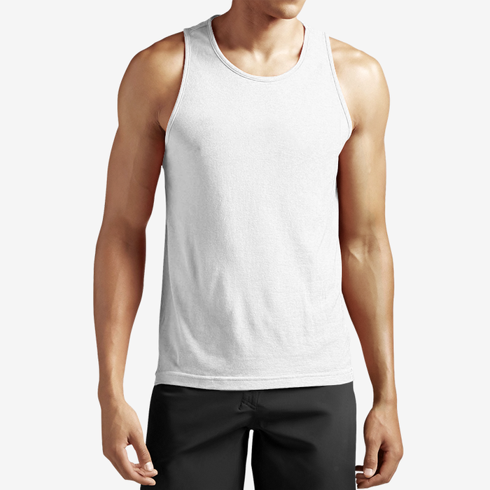 Men's Performance Cotton Tank Top Shirt White detail 0