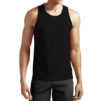 Men's Performance Cotton Tank Top Shirt Black 1