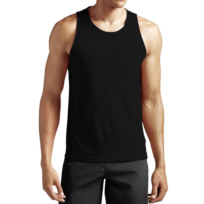 Men's Performance Cotton Tank Top Shirt Black
