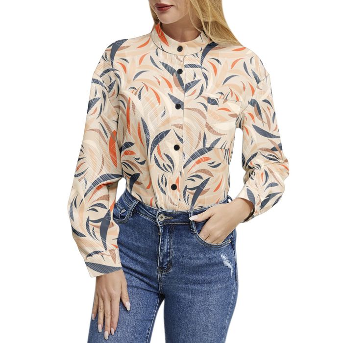 Long Sleeve Button Up Casual Shirt Top