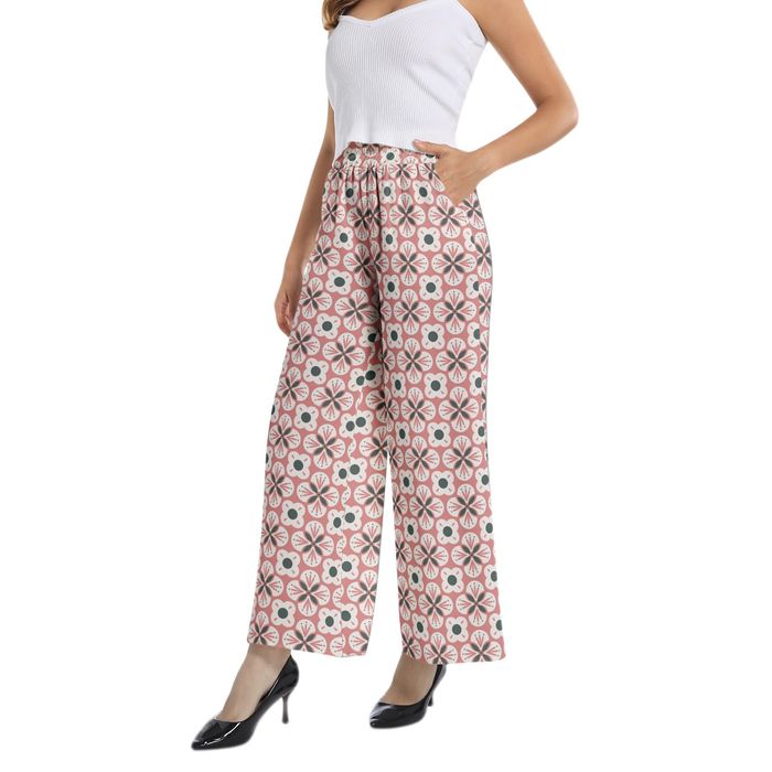 Elastic Waist Wide Leg Pant